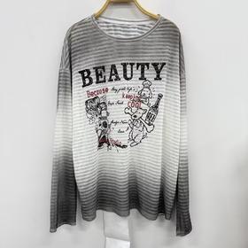 NC圆领条纹渐变长袖T恤60120（白） 夏季 262090030321