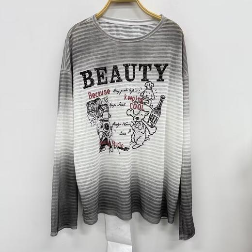 NC圆领条纹渐变长袖T恤60120（白） 夏季 262090030321 商品图0