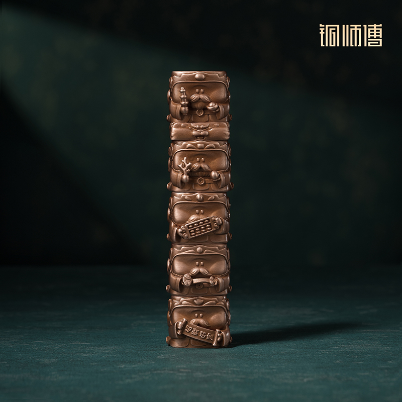 铜师傅《五神盘金阙》中式创意铜摆件 客厅装饰艺术品
