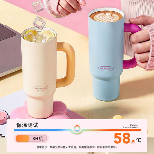 摩登主妇冰霸保温杯女生高颜值生日礼物大容量巨无霸水杯吸管杯子 商品图3