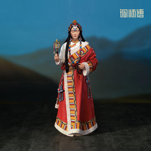 铜师傅《藏族姑娘》民族风少女限量铜摆件 客厅家居装饰工艺品 商品图1