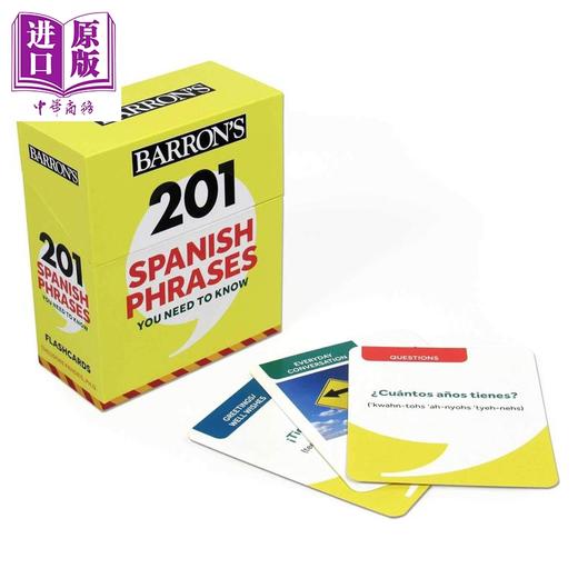 【中商原版】Barrons巴朗201个需要知道的西班牙语单词&短语卡片组合201 Spanish Phrases Words You Need to Know Flashcards 商品图3