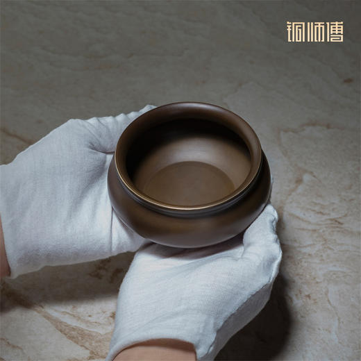 铜师傅 铜香炉 《三足扁圆炉》 客厅桌面办公桌家用室内装饰品 商品图4