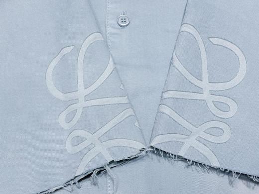 男款洗水渐变牛仔短袖衬衫la014 商品图2