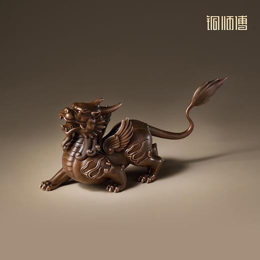 铜师傅《貔貅迎财》中式家居办公室铜摆件 乔迁新居开业装饰礼品 商品图4