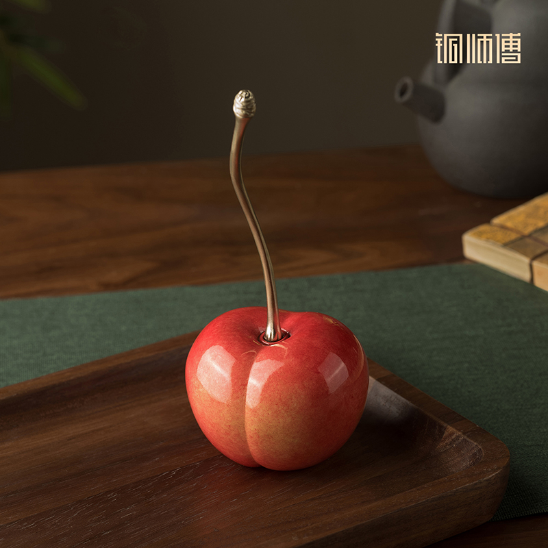 铜师傅《樱为心动》铜樱桃家居客厅装饰品摆件 节日送礼开业礼品