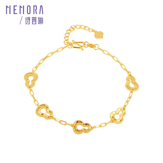 【新品首发】足金碎碎冰葫芦手链 黄金新中式搭配女士礼物MEMORA诗普琳【按克计价黄金2】GB291401 商品图6
