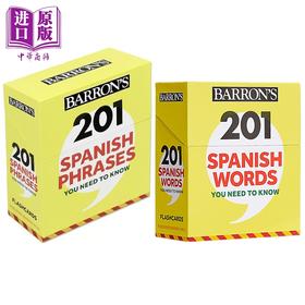 【中商原版】Barrons巴朗201个需要知道的西班牙语单词&短语卡片组合201 Spanish Phrases Words You Need to Know Flashcards
