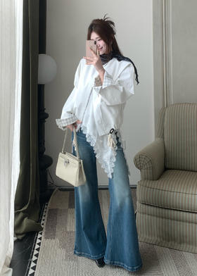 【门店同款】ENJOY秋季精致百搭超模筒喇裤 164194155