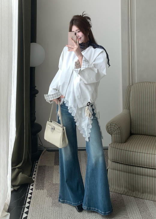 【门店同款】ENJOY秋季精致百搭超模筒喇裤 164194155 商品图0