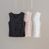 西子/莫吉托37支蕾丝V领坑条显瘦无袖内搭针织背心/MSXS0657 商品缩略图0