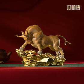 铜师傅《力耕千金》牛吉祥物客厅办公室 招财开业工艺品铜摆件