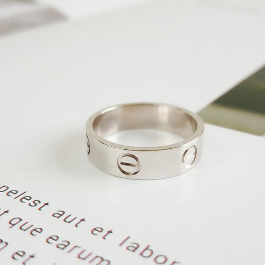 【95新】Cartier卡地亚LOVE系列B4084757白金宽版无钻LOVE戒指57号中性款080426NJS25 商品图2