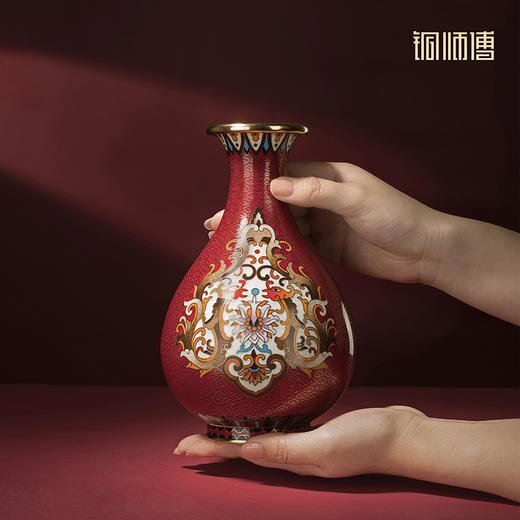 铜师傅《玉壶春(景泰蓝)》客厅紫铜花瓶摆件 家居装饰工艺礼品 商品图5