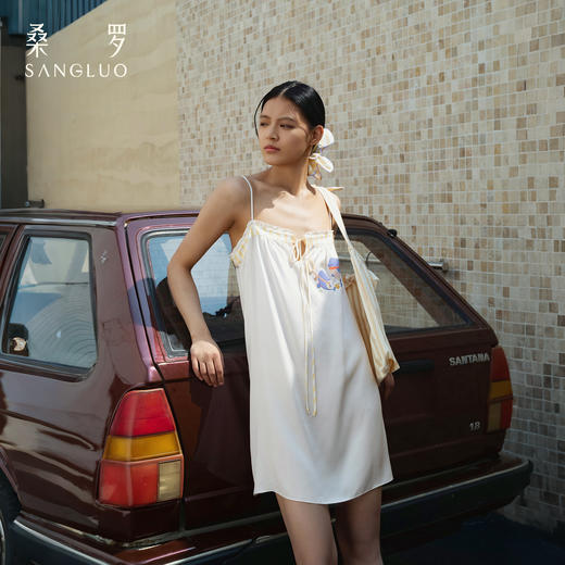 微笑豚豚』桑罗真丝吊带裙100%桑蚕丝女夏真丝睡裙可外穿2026新款 商品图4