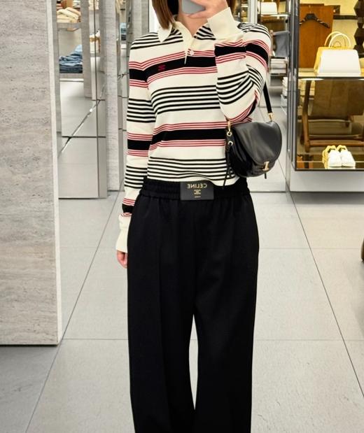 女款条纹针织Polo衫ba008 商品图3