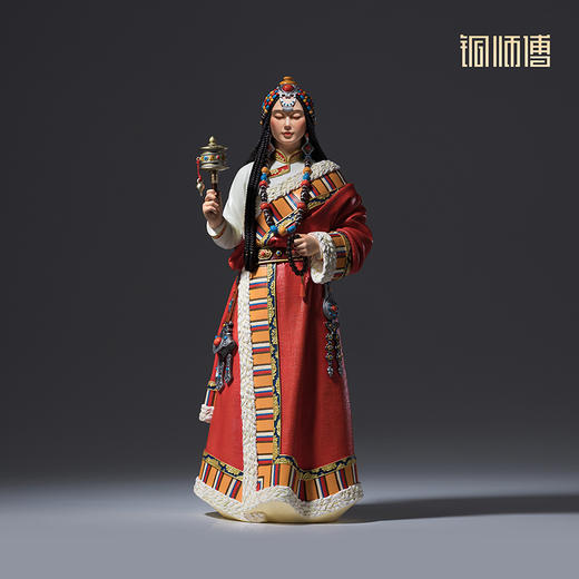 铜师傅《藏族姑娘》民族风少女限量铜摆件 客厅家居装饰工艺品 商品图4