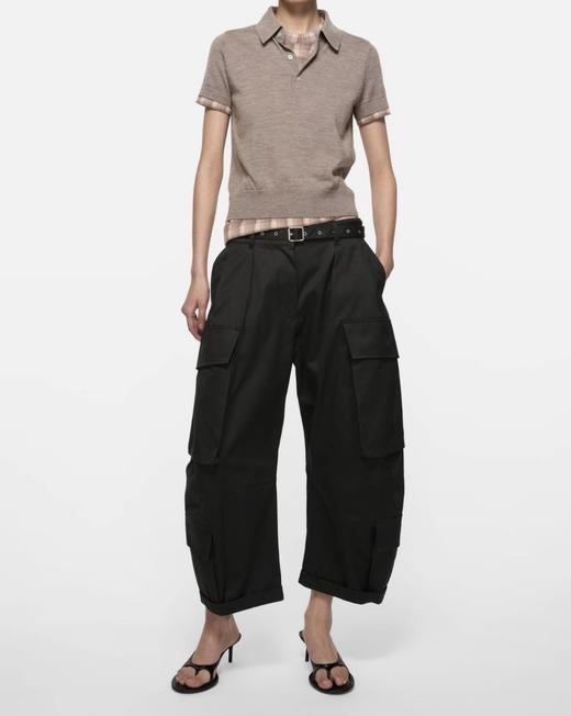 女款宽松短袖针织Polo衫hu001 商品图3