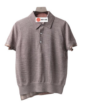 女款宽松短袖针织Polo衫hu001