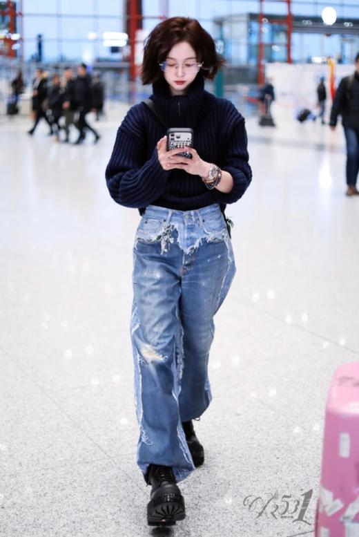 女款3D印花直筒牛仔裤长裤la001 商品图3