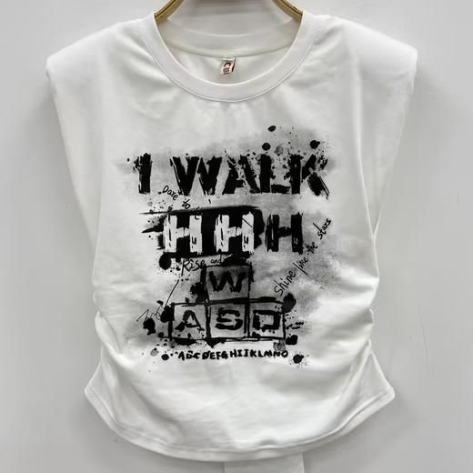 NC圆领字母印花无袖T恤60201（灰） 夏季 262090090321 商品图2