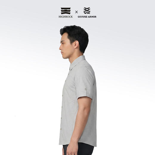 High Rock/天石鹅铠甲短袖衬衣男款户外休闲G672 商品图2