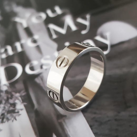 【95新】Cartier卡地亚LOVE系列B4084757白金宽版无钻LOVE戒指57号中性款080426NJS25 商品图5