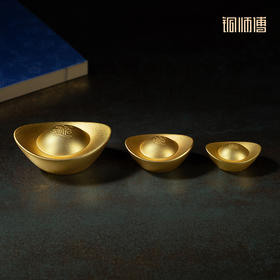铜师傅《真金鎏镀实心铜元宝》客厅桌面铜摆件 家居装饰工艺品