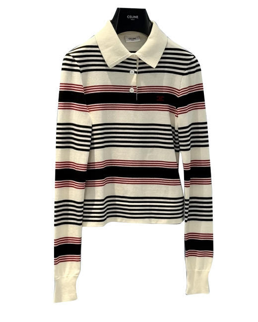 女款条纹针织Polo衫ba008 商品图0