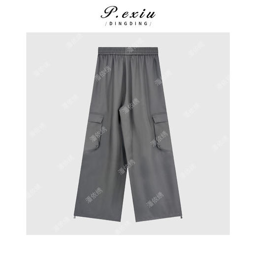 PanYiXiu/潘依绣100%莱赛尔天丝随性工装风百搭松紧腰休闲裤W-63646 商品图2