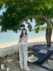 度假风纯棉条纹刺绣慵懒阔腿裤 商品缩略图2