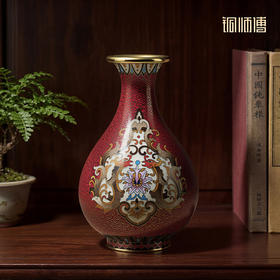 铜师傅《玉壶春(景泰蓝)》客厅紫铜花瓶摆件 家居装饰工艺礼品