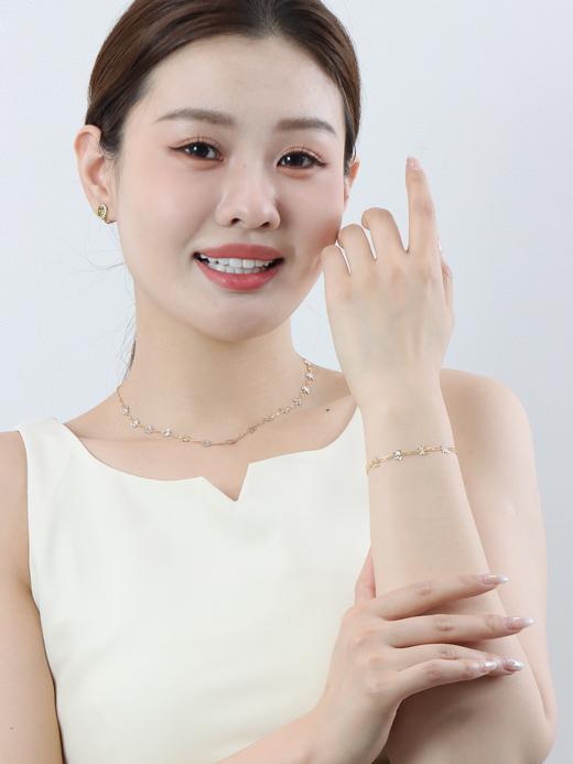 【挚友限定】双蝶 18k 双色金套装  日式锤纹金工艺锻造 立体蝴蝶 灵动闪耀 双面金佩戴随心 商品图1