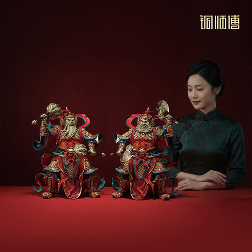铜师傅《门庭永固》创意护宅门神 客厅办公室铜摆件新中式工艺品 商品图6