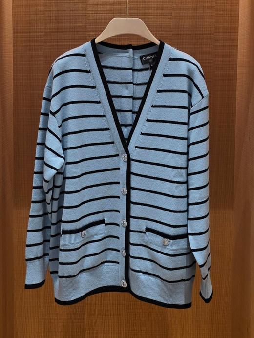 女款条纹针织开衫毛衣la025 商品图0