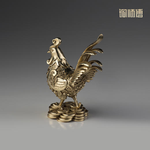 铜师傅《多宝母鸡》《多宝公鸡》生肖鸡铜摆件 新居乔迁开业礼物 商品图3