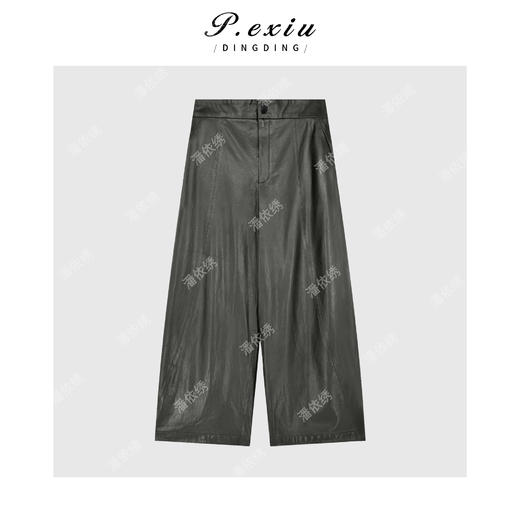 PanYiXiu/潘依绣 土耳其进口绵羊皮琥珀流光时髦阔腿休闲裤D5916 商品图2