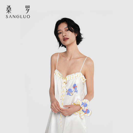 微笑豚豚』桑罗真丝吊带裙100%桑蚕丝女夏真丝睡裙可外穿2026新款 商品图2