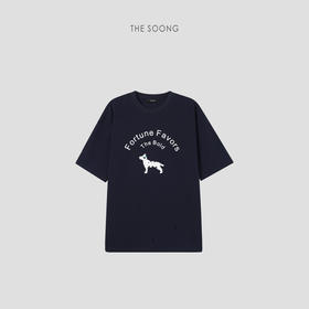 THESOONG|"幸运加持"美式复古斑点狗印花宽松圆领短袖T恤上衣7124