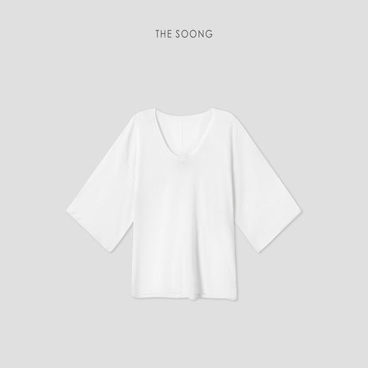 THESOONG|超细70支新疆长绒棉轻薄U领宽松慵懒针织防晒上衣女8961 商品图2