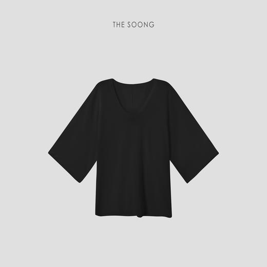 THESOONG|超细70支新疆长绒棉轻薄U领宽松慵懒针织防晒上衣女8961 商品图1