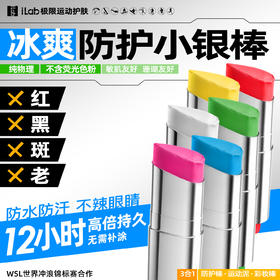 【两步路户外专属】iLab艾莱博亮彩色小银棒(防护棒/运动泥/彩妆棒)冰爽/防水防汗