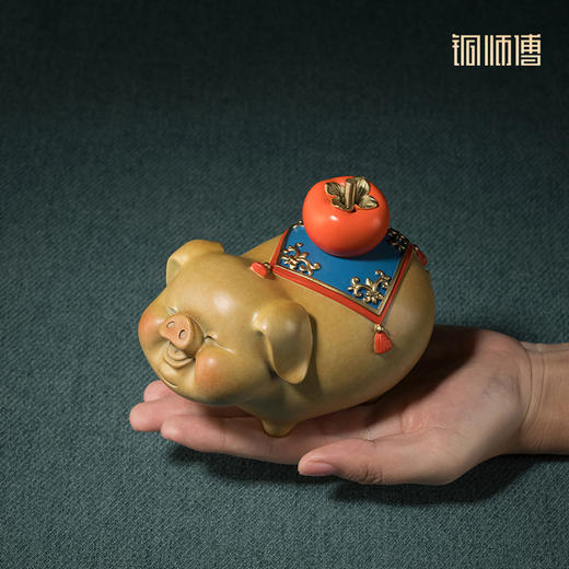 铜师傅《诸事大吉》送女友礼物桌面玄关柜家居装饰品铜猪摆件 商品图4