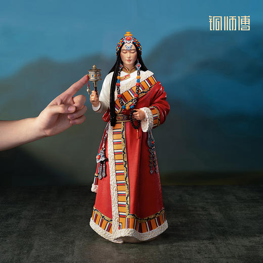 铜师傅《藏族姑娘》民族风少女限量铜摆件 客厅家居装饰工艺品 商品图5