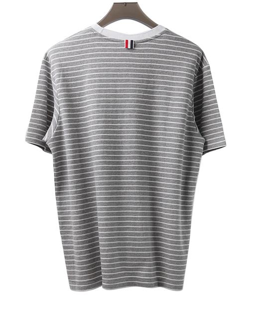 男款条纹厚棉针织短袖T恤hu022 商品图1