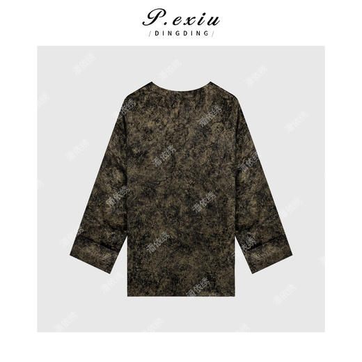 PanYiXiu/潘依绣【暗香盈袖】100%人丝晕染炒色提花国风衬衫W-62676 商品图2