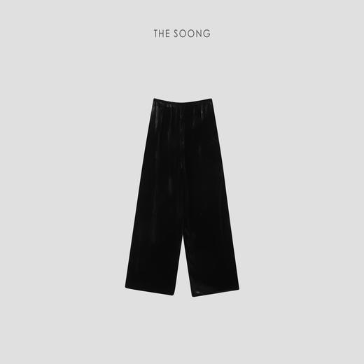 THESOONG|"流光溢彩"100%桑蚕丝重磅丝绒中腰阔腿裤8687 商品图3