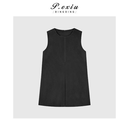 PanYiXiu/潘依绣【诠释优雅】极简美学纹理感圆领无袖背心连衣裙M9084 商品图1