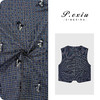 PanYiXiu/潘依绣100%棉小众撞色格纹钉珠刺绣圆领无袖马甲W-63657 商品缩略图0
