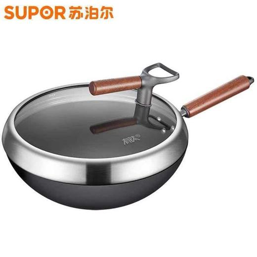 苏泊尔30cm有钛铁不粘无涂层复合铁炒锅CC30YT1 商品图3